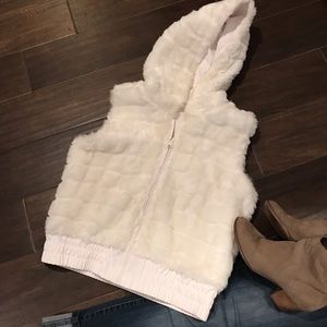 Reversible White Fur Vest